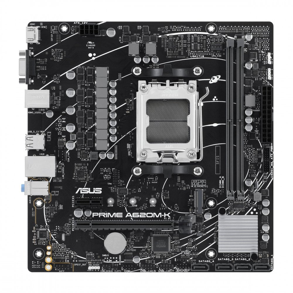 MB ASUS A620 AMD S-AM5 9A GEN /2X DDR5 5200 /HDMI /VGA /M.2 /4X USB 3.2 /MICRO ATX /GAMA BASICA MB ASUS A620 AMD S-AM5 9A GEN /2X DDR5 5200 /HDMI /VGA /M.2 /4X USB 3.2 /MICRO ATX /GAMA BASICA